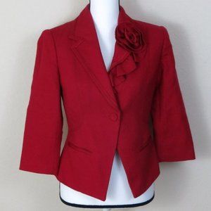 White House Black Market Red Blazer Jacket Size 4